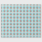 Funny Santa Ice Gevist met polair Beer Cadeaupapier (Vlak)