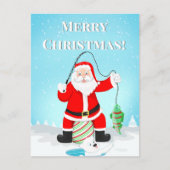 Funny Santa Ice Gevist met poolijs Beer Briefkaart (Voorkant)