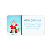 Funny Santa Ice Gevist met poolijs Beer Etiket (Voorkant)