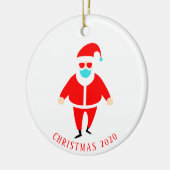 Funny Santa in Face Mask Persoonlijke Kerstmis Keramisch Ornament (Links)