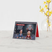 Funny Santa in jail Christmas card Kaart (Gele Bloem)