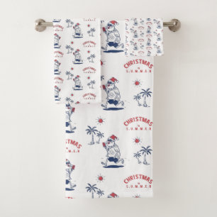 FUNNY SANTA IN JULI - PATTERN BAD HANDDOEK