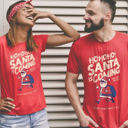 Funny Santa Is Coming For The Ho's Christmas T-shirt