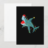 Funny Santa Jaws Shark Kerstlights Merry Shar Kaart (Voorkant / Achterkant)