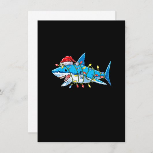 Funny Santa Jaws Shark Kerstlights Merry Shar Kaart (Voorkant / Achterkant)