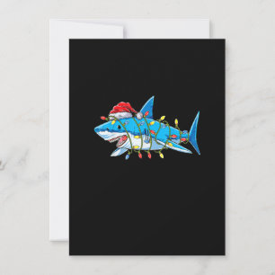 Funny Santa Jaws Shark Kerstlights Merry Shar Kaart