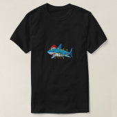 Funny Santa Jaws Shark Kerstlights Merry Shar T-shirt (Design voorkant)