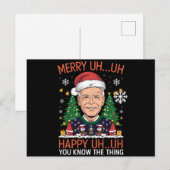 Funny Santa Joe Biden Merry Uh Kerstlly Ugly Feestdagenkaart (Voorkant / Achterkant)