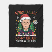 Funny Santa Joe Biden Merry Uh Kerstlly Ugly Fleece Deken (Voorkant)