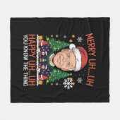Funny Santa Joe Biden Merry Uh Kerstlly Ugly Fleece Deken (Voorkant (Horizontaal))