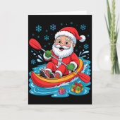 Funny Santa Kayaking Lover Holiday Christmas Xmas  Kaart (Voorkant)