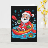 Funny Santa Kayaking Lover Holiday Christmas Xmas  Kaart (Gele Bloem)
