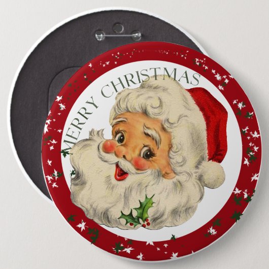 Funny Santa ~ kerstButton Ronde Button 6,0 Cm (Voorkant /achterkant)