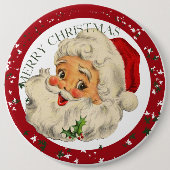Funny Santa ~ kerstButton Ronde Button 6,0 Cm (Voorkant)