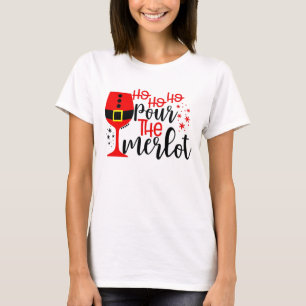 Funny Santa Kerstkerstfeest Holiday Wine Party T-S T-shirt