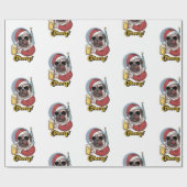 Funny Santa Kerstmis Cadeaupapier (Vlak)