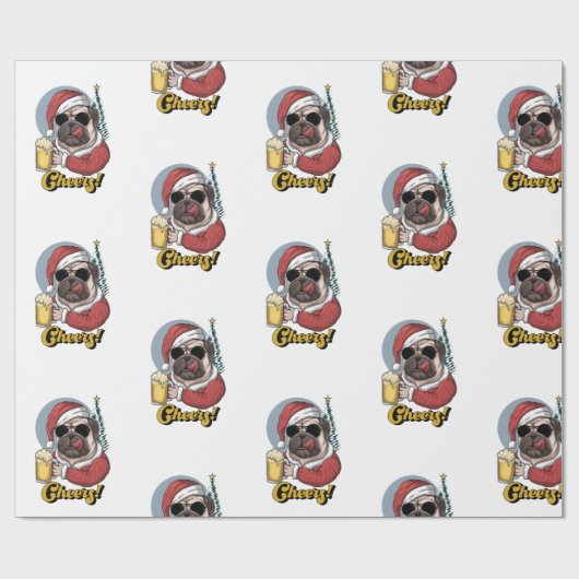 Funny Santa Kerstmis Cadeaupapier (Vlak)