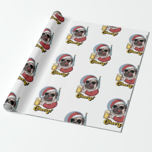 Funny Santa Kerstmis Cadeaupapier