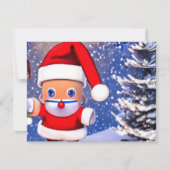 Funny Santa Kerstmis Kaart (Voorkant)