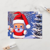 Funny Santa Kerstmis Kaart (Voorkant / Achterkant in situ)