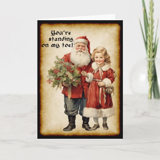 Funny Santa Kerstmis Kaart (Voorkant)