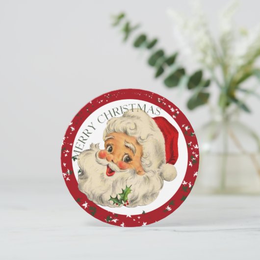 Funny Santa ~ Kerstmis-uitnodigingskaart Kaart (Staand voorkant)