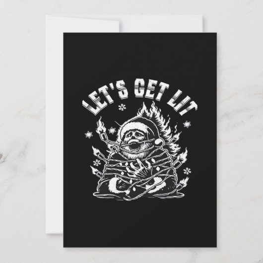 Funny Santa Let's Get Lit Classic Feestdagenkaart (Voorkant)