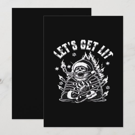 Funny Santa Let's Get Lit Classic Feestdagenkaart (Voorkant / Achterkant)