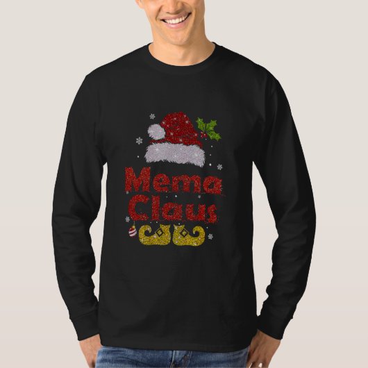 Funny Santa Mema Claus Christmas Matching Family T-shirt (Voorkant)