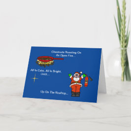 Funny Santa met een brandblusapparaat kerstkaart Kaart