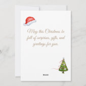 Funny Santa met kerstboomWaterverf Feestdagenkaart (Achterkant)