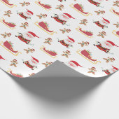 Funny Santa met kerstlights Gingerbrood Man Cadeaupapier (Hoek)