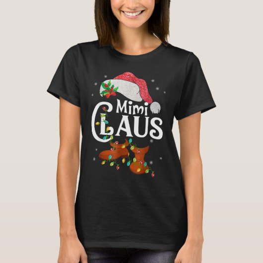 Funny Santa Mimi Claus Kerstfamilie T-shirt (Voorkant)