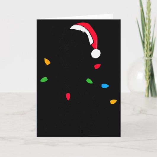 Funny Santa Miniature Schnauzer Christmas Lights D Kaart (Voorkant)