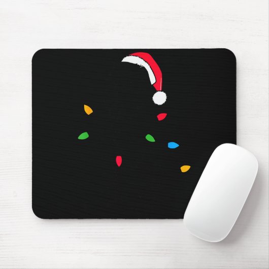 Funny Santa Miniature Schnauzer Christmas Lights D Muismat (Met muis)