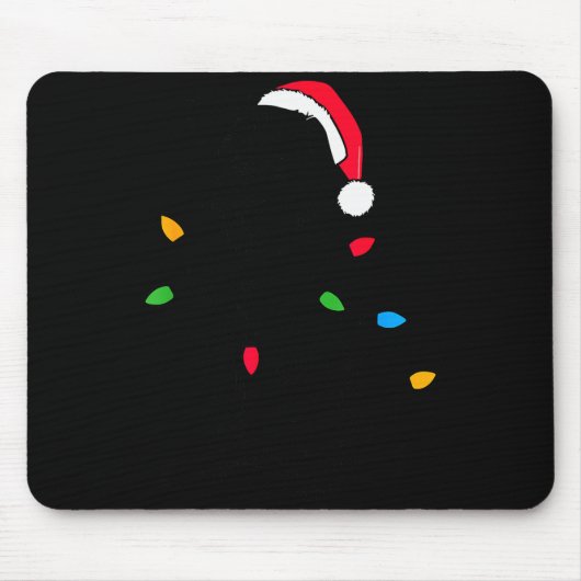 Funny Santa Miniature Schnauzer Christmas Lights D Muismat (Voorkant)