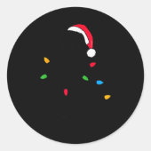 Funny Santa Miniature Schnauzer Christmas Lights D Ronde Sticker (Voorkant)