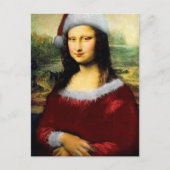 Funny Santa Mona Lisa Merry Kerstmis Briefkaart (Voorkant)
