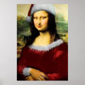 Funny Santa Mona Lisa Merry Kerstmis Poster (Voorkant)