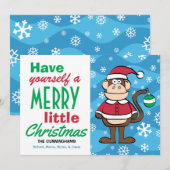 Funny Santa Monkey Kerstmis Feestdagenkaart (Voorkant / Achterkant)