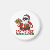 Funny Santa Mug – Santa’s Diet: Cookies & Cocoa Magneet (Voorkant)