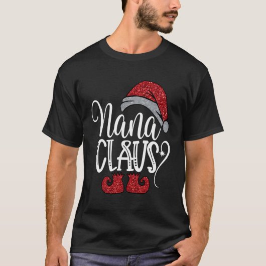 Funny Santa Nana Claus kerstwedstrijd P T-shirt (Voorkant)