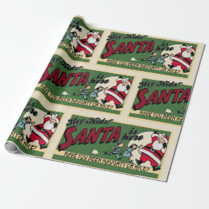 Funny Santa "Naughty" of "Nice" Kerstmis met de te Cadeaupapier