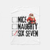 Funny Santa Nice Naughty Six Seven Meme 67 Christm Fleece Deken (Voorkant)