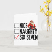 Funny Santa Nice Naughty Six Seven Meme 67 Christm Kaart (Gele Bloem)