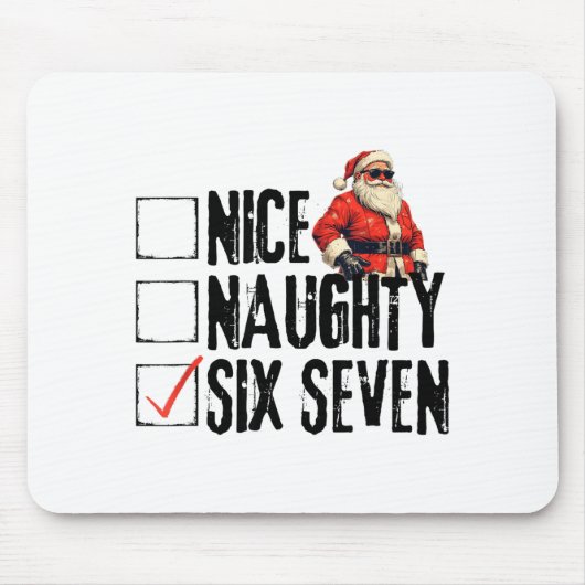Funny Santa Nice Naughty Six Seven Meme 67 Christm Muismat (Voorkant)