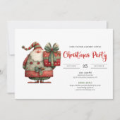 Funny Santa office party modern Christmas invite Kaart (Voorkant)
