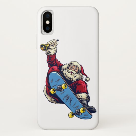Funny Santa on Skateboard Merry kerstfeestdag Case-Mate iPhone Case (Achterkant)
