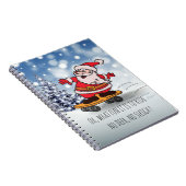 Funny Santa on Skateboard voor kinderen Kerstmis Notitieboek (Rechterzijde)