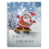 Funny Santa on Skateboard voor kinderen Kerstmis Notitieboek (Voorkant)